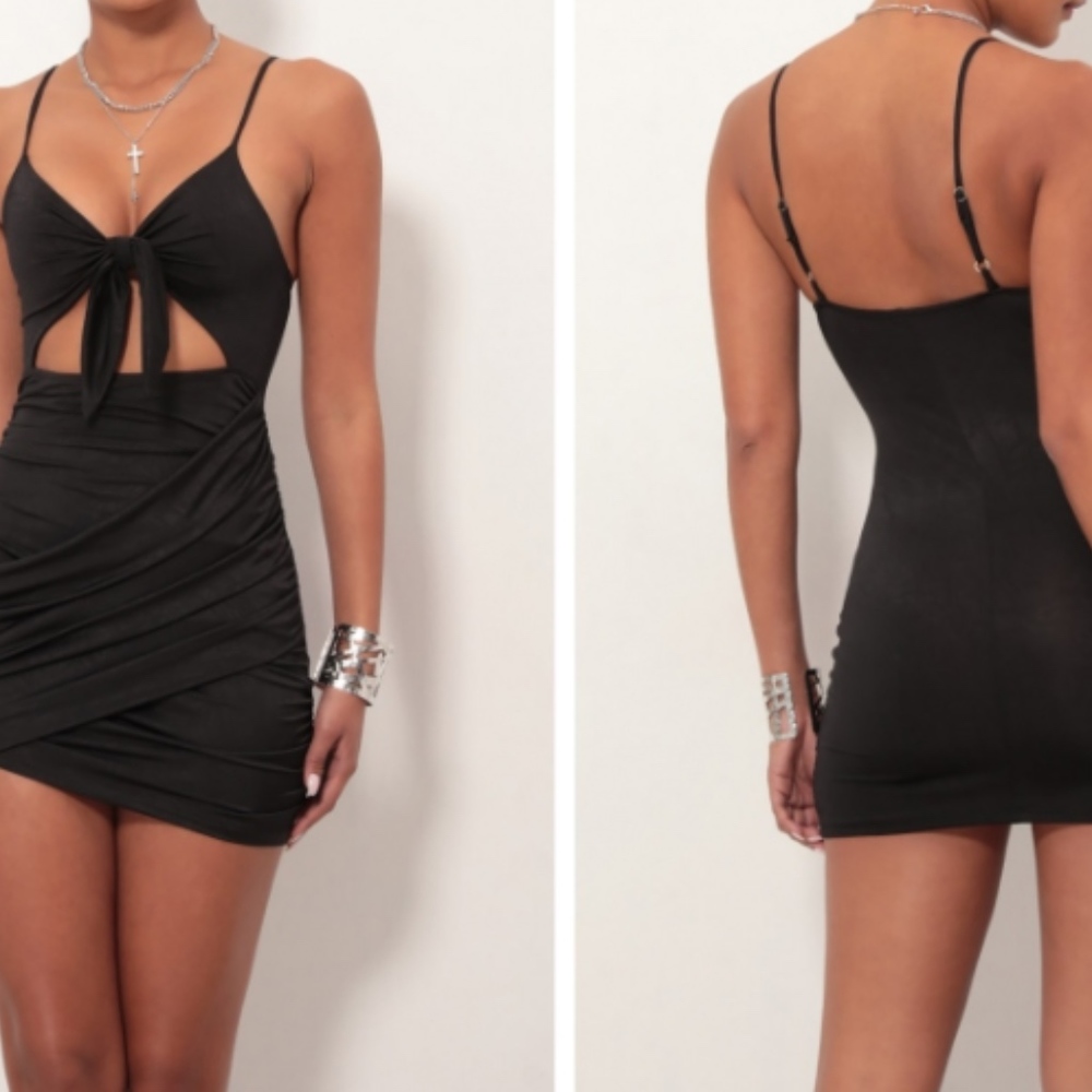 Black, body con party dress
